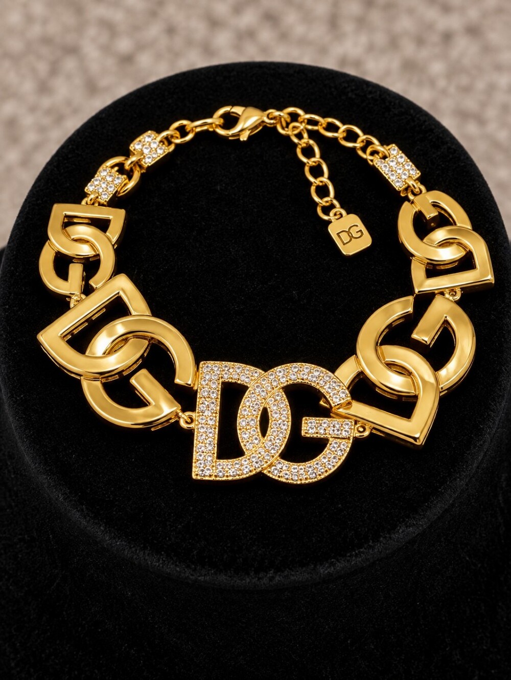 22K Gold Plated Dubai Pave Crystal Link Bracelet | M/L